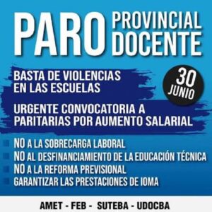 Paro docente en la provincia de Buenos Aires